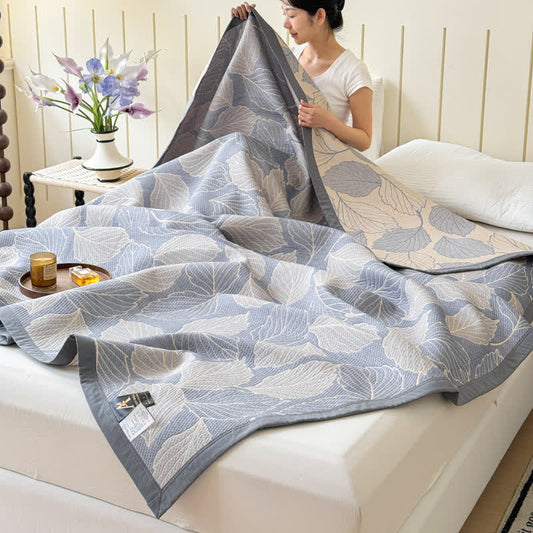 Mulberry Leaf Print Cotton Triple Gauze Quilt