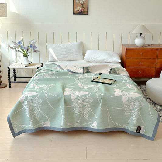 Butterfly Print Cotton Triple Gauze Quilt