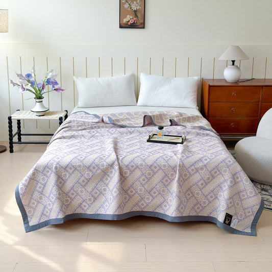 Geometric Print Cotton Gauze Quilt