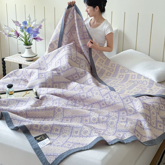 Geometric Print Cotton Gauze Quilt