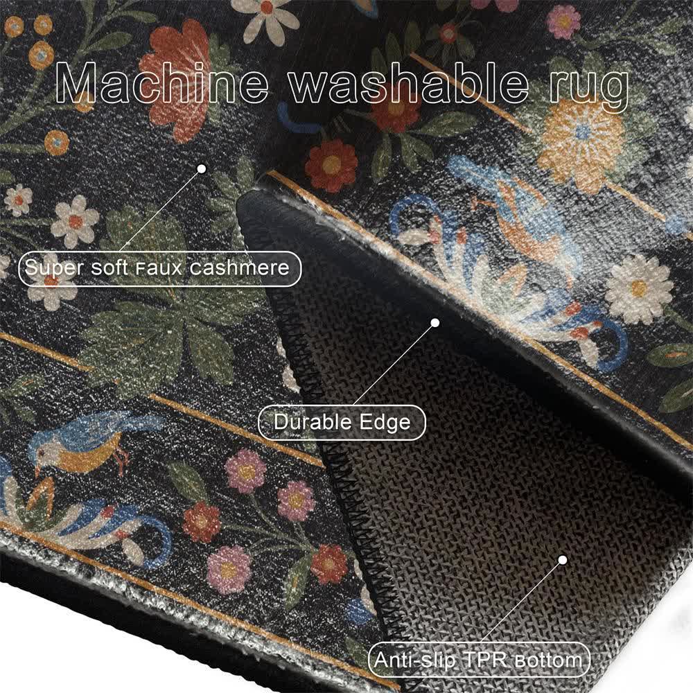 Vintage Garden Washable Durable Anti-slip Area Rug