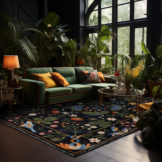 Vintage Garden Washable Durable Anti-slip Area Rug