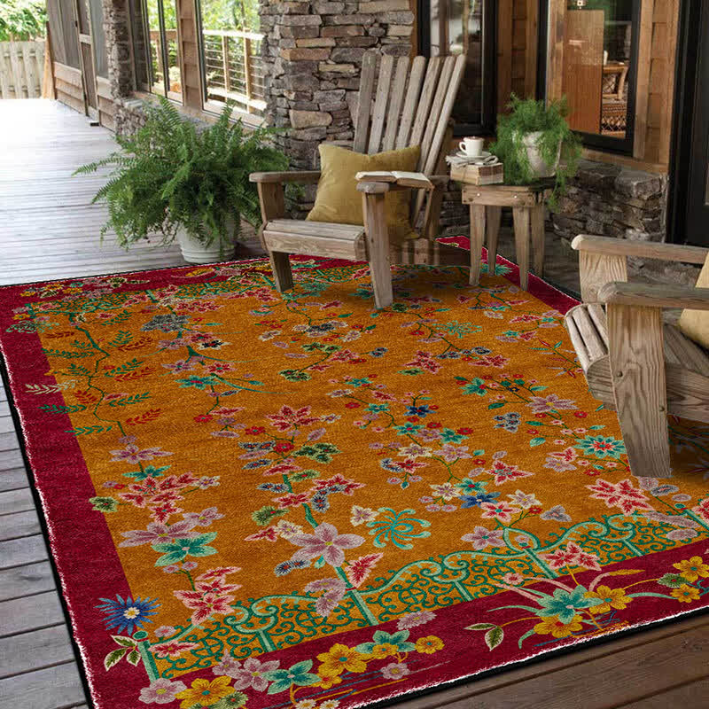 Retro Garden Foldable Anti-slip Area Rug