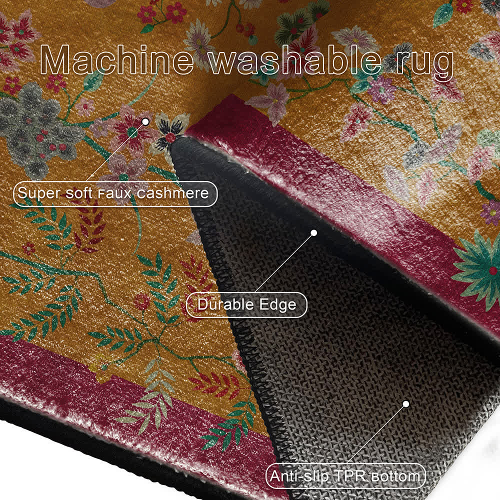 Retro Garden Foldable Anti-slip Area Rug