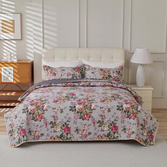 Retro Luxurious Peony Flower Coverlet