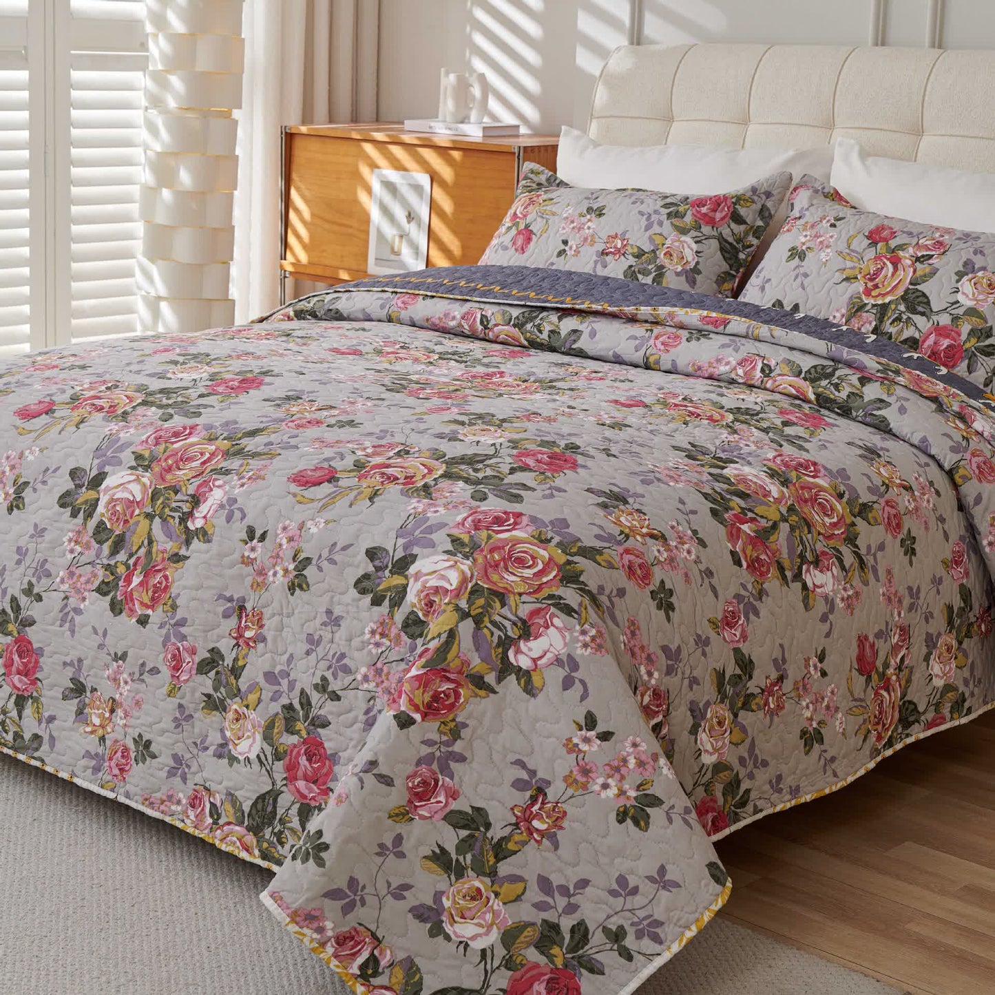 Retro Luxurious Peony Flower Coverlet