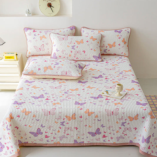 Rustic Style Butterfly Print Coverlet