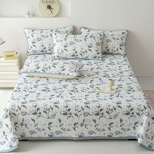 Rustic Flower Bush Print Coverlet