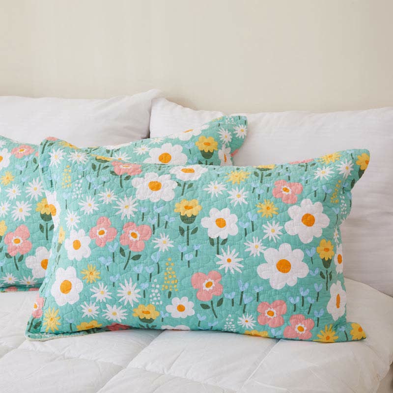 Cotton Country Style Floral Coverlet