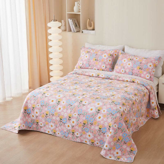 Cotton Country Style Floral Coverlet