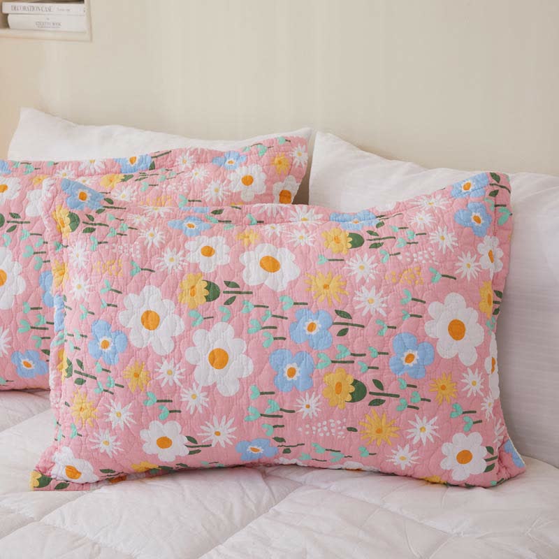 Cotton Country Style Floral Coverlet