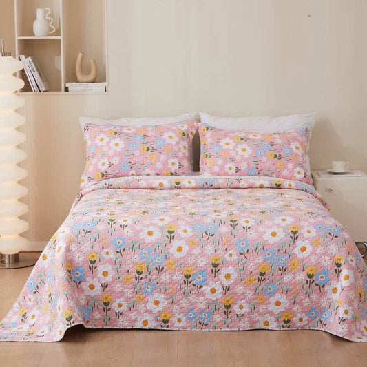 Cotton Country Style Floral Coverlet