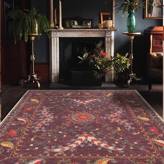 Retro Paisley Washable Durable Anti-slip Area Rug