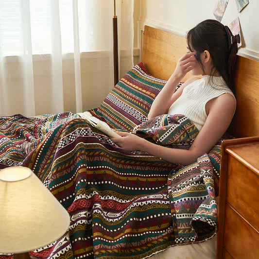 Cotton Gauze Retro Ethnic Style Quilt