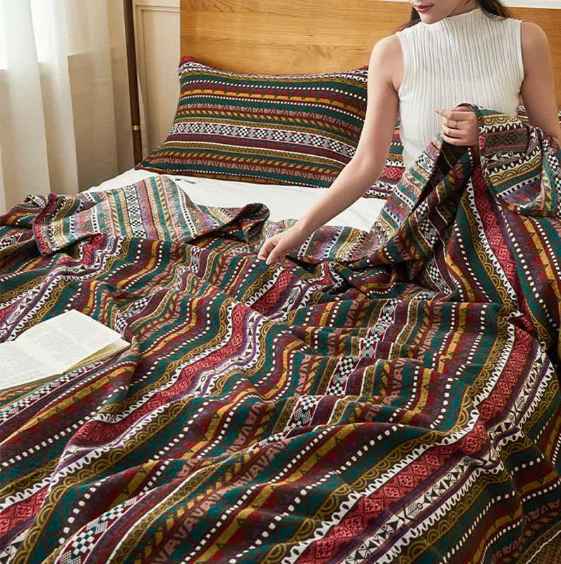 Cotton Gauze Retro Ethnic Style Quilt