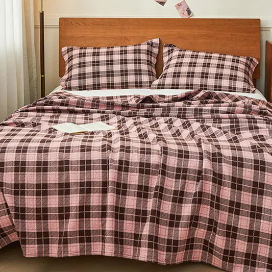 Cotton Yarn Vintage Plaid Quilt