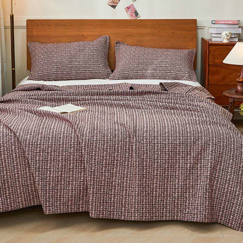 Cotton Gauze Elegant Plaid Quilt