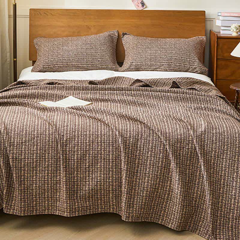 Cotton Gauze Elegant Plaid Quilt