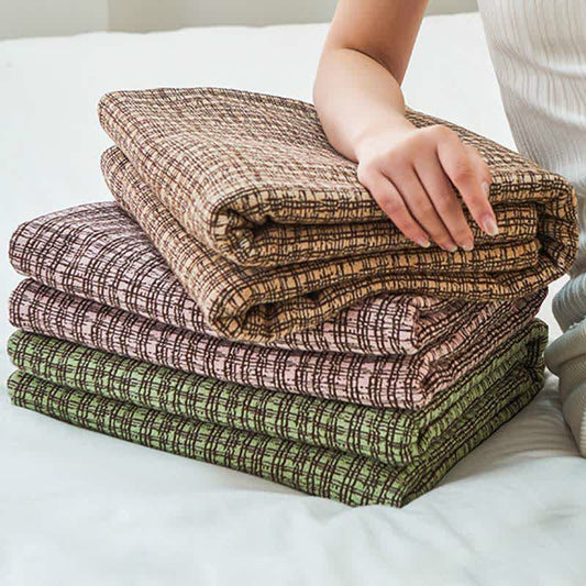 Cotton Gauze Elegant Plaid Quilt