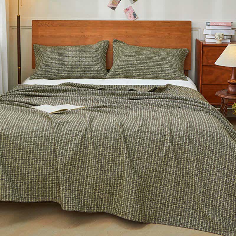 Cotton Gauze Elegant Plaid Quilt