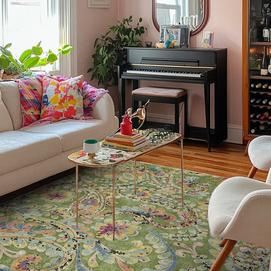 Ethnic Paisley Anti-slip Indoor Outdoor Rug