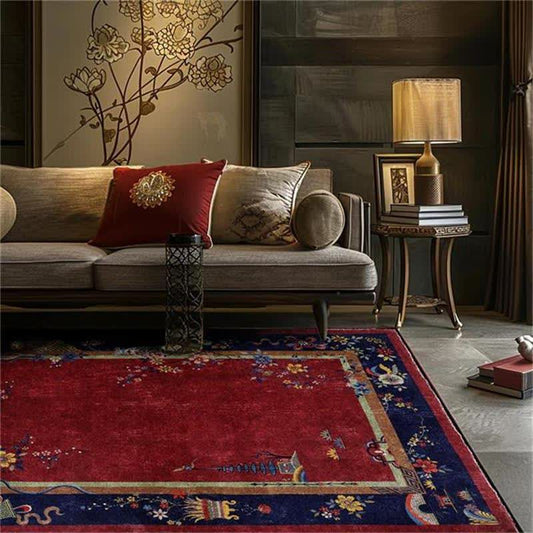 Anti-slip Washable Elegant Flowers Area Rug