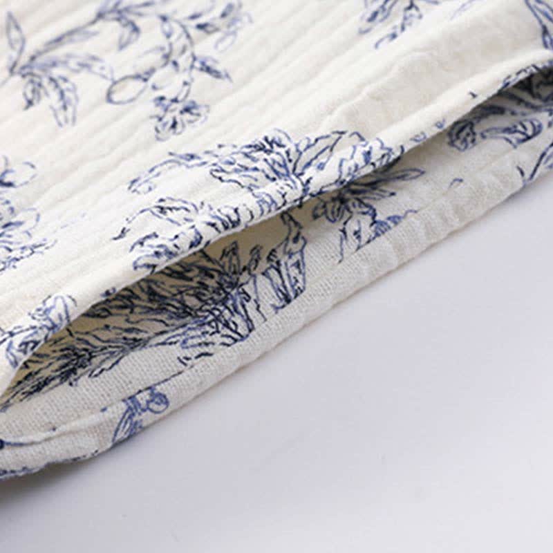 Country Style Padded Tie Nightgown with Pocket