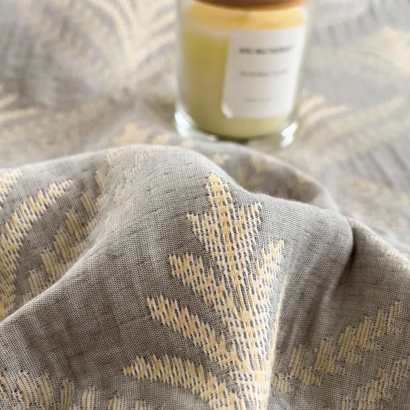 Simple Printed Cotton Layers Gauze Reversible Coverlet