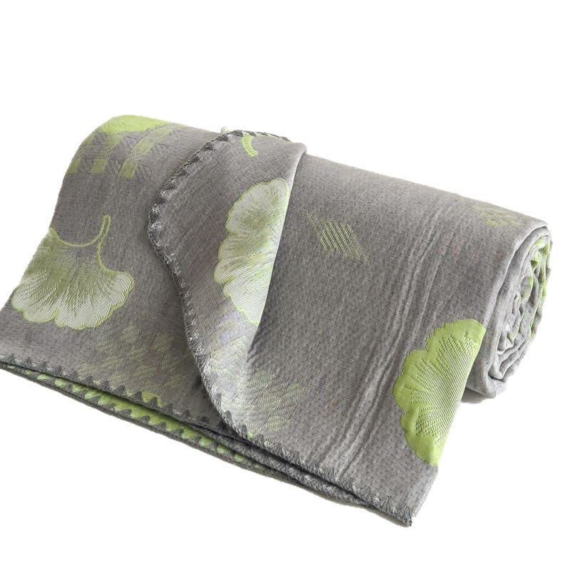 Ginkgo Leaf Cotton Layers Gauze Reversible Coverlet