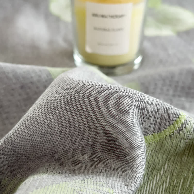 Ginkgo Leaf Cotton Layers Gauze Reversible Coverlet