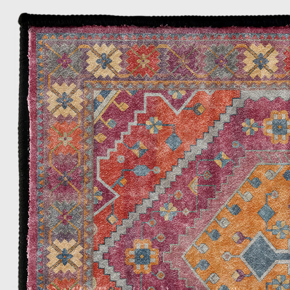 Retro Persian Geometric Anti-slip Indoor Outdoor Rug