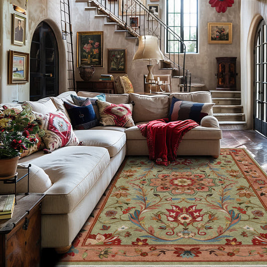 Floral Ethnic Foldable Anti-slip Area Rug