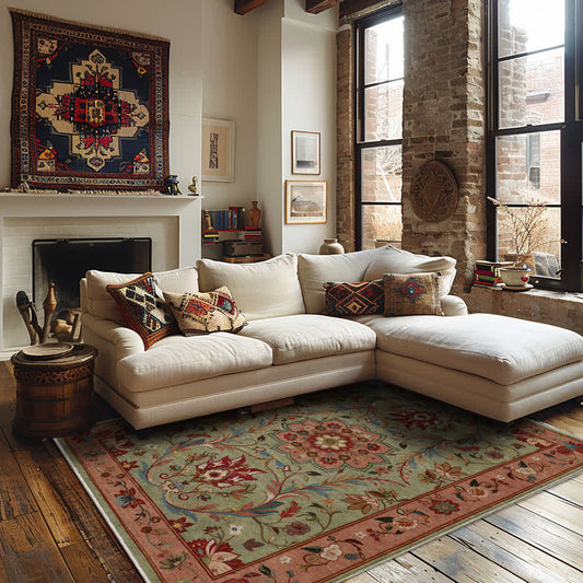 Floral Ethnic Foldable Anti-slip Area Rug