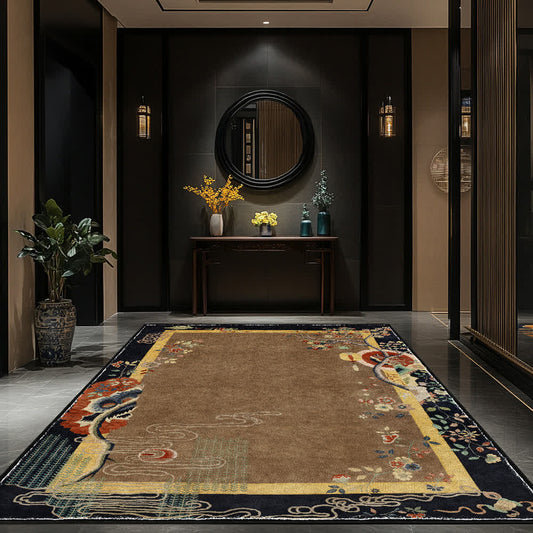 Retro Floral Soft Anti-slip Foldable Area Rug