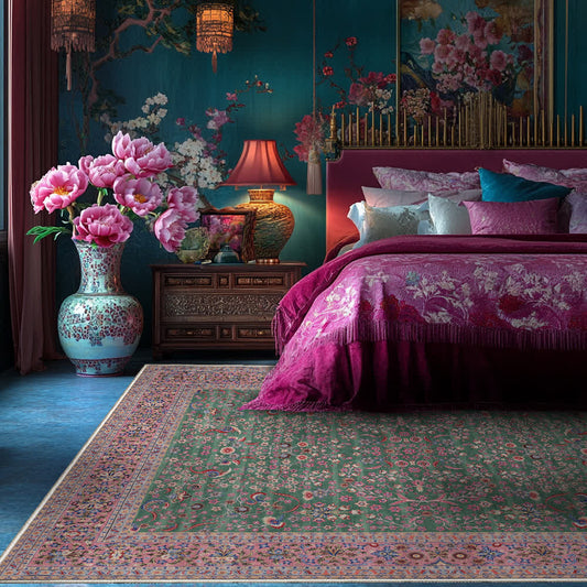 Vintage Flower Soft Foldable Area Rug