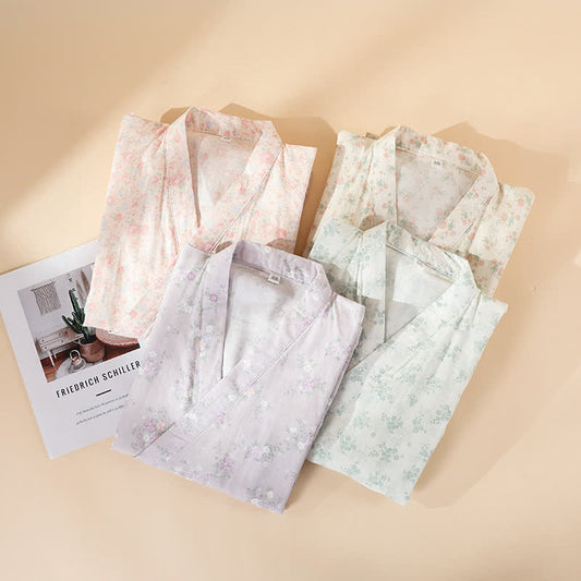 Floral Cotton Gauze Nightgown Home Wear