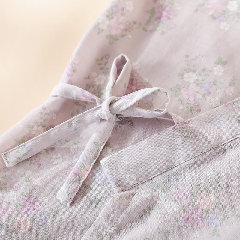Floral Cotton Gauze Nightgown Home Wear