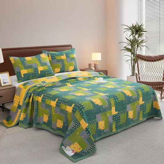 Vintage Patchwork Cotton Gauze Jacquard Coverlet