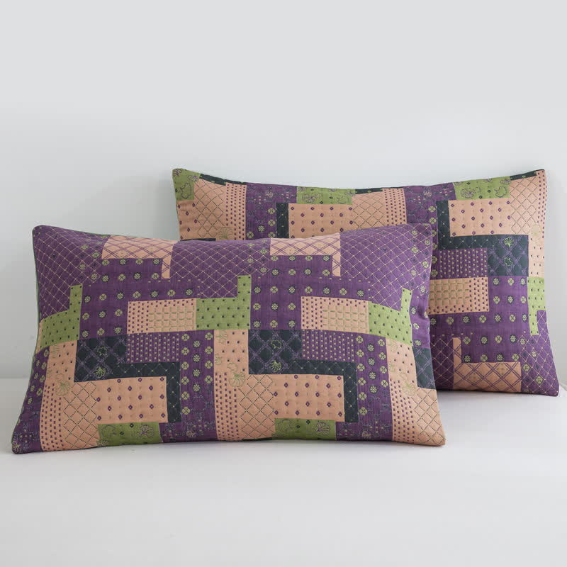 Vintage Patchwork Cotton Gauze Jacquard Coverlet