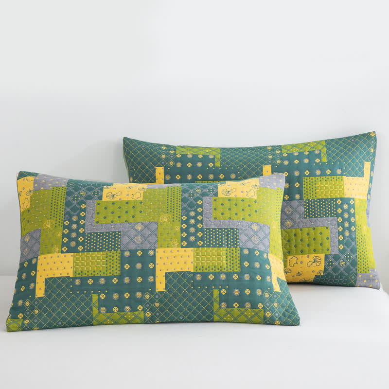 Vintage Patchwork Cotton Gauze Jacquard Coverlet