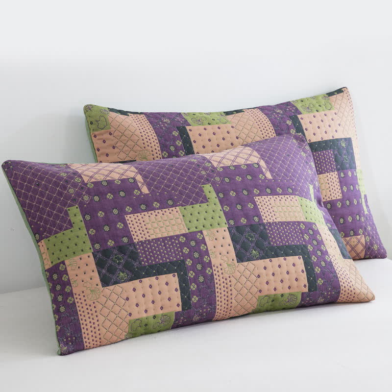 Vintage Patchwork Cotton Gauze Jacquard Coverlet