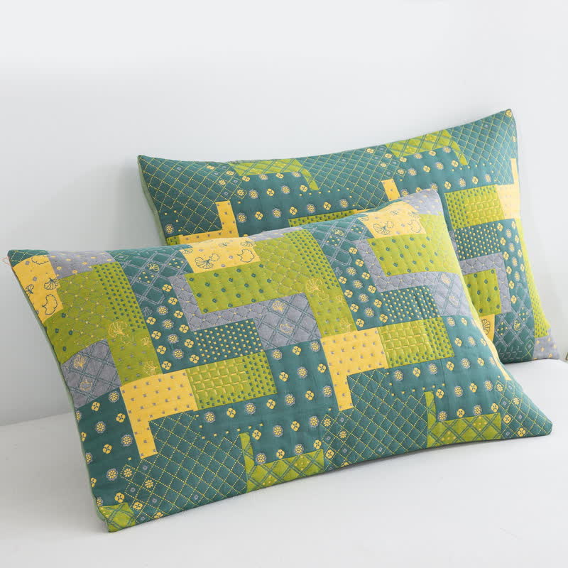 Vintage Patchwork Cotton Gauze Jacquard Coverlet