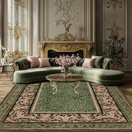 Baroque Leopard Anti-slip Indoor Outdoor Rug