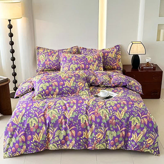 Flower Leaf Soft Cotton Gauze Bedding Set(4PCS)