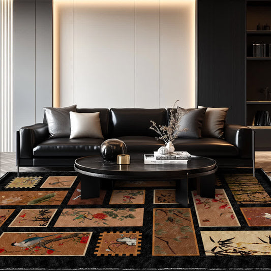 Floral Bird Soft Anti-slip Washable Area Rug