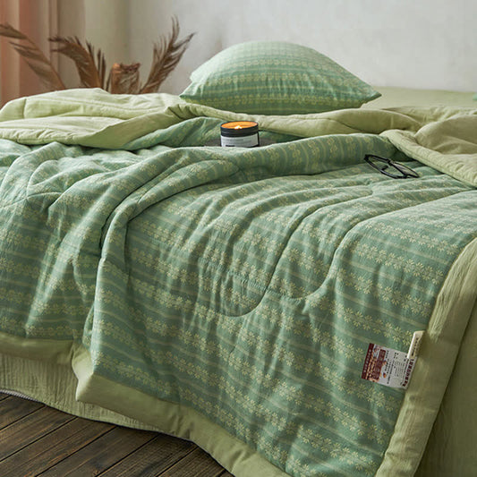Elegant Retro Cotton Jacquard Summer Quilt