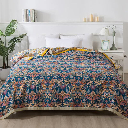 Bohemian Style Cotton Gauze Reversible Quilt