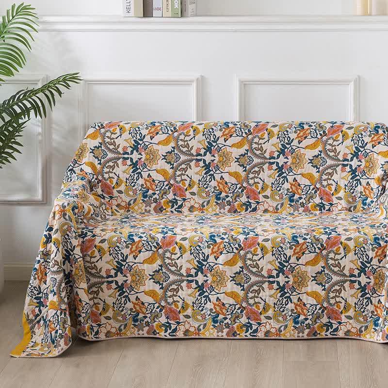 Bohemian Style Cotton Gauze Reversible Quilt
