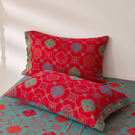 Retro Cotton Gauze Yarn-dyed Jacquard Reversible Coverlet