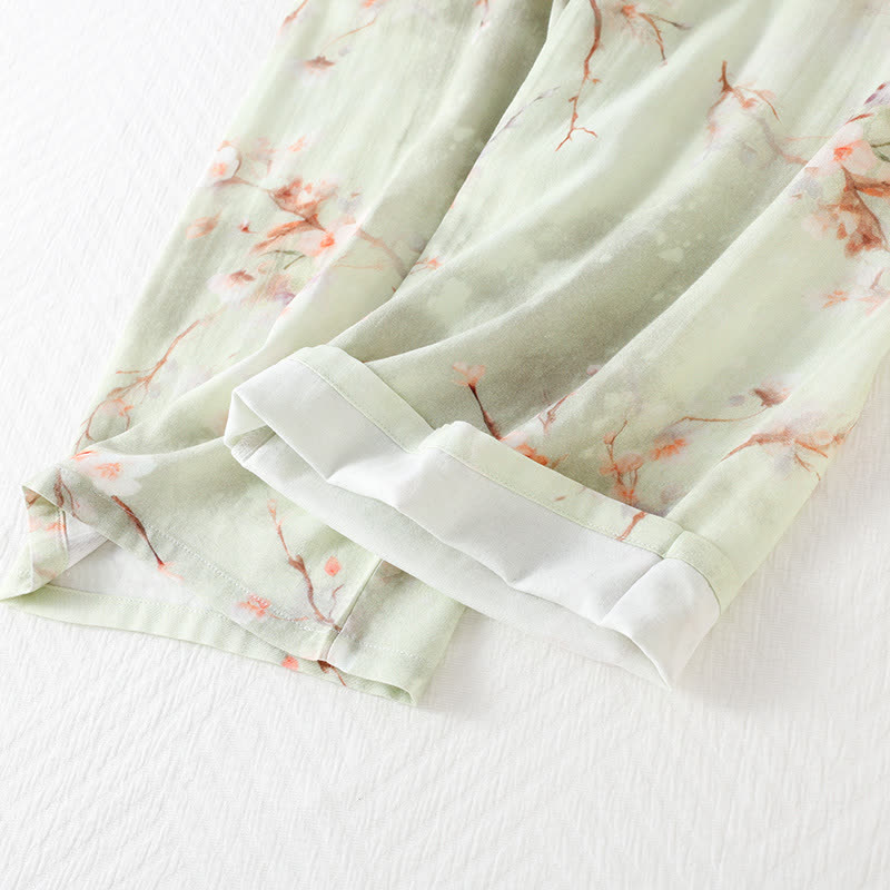 Plum Blossom Bamboo Fiber Pajama Set